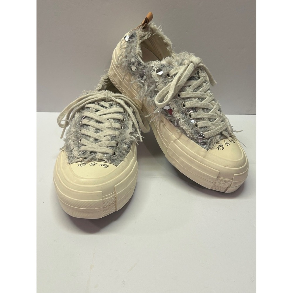 xVESSEL GOP‎ Lows Peace by Piece Deconstructed Sequin Sneakers Womens  8 Shoe